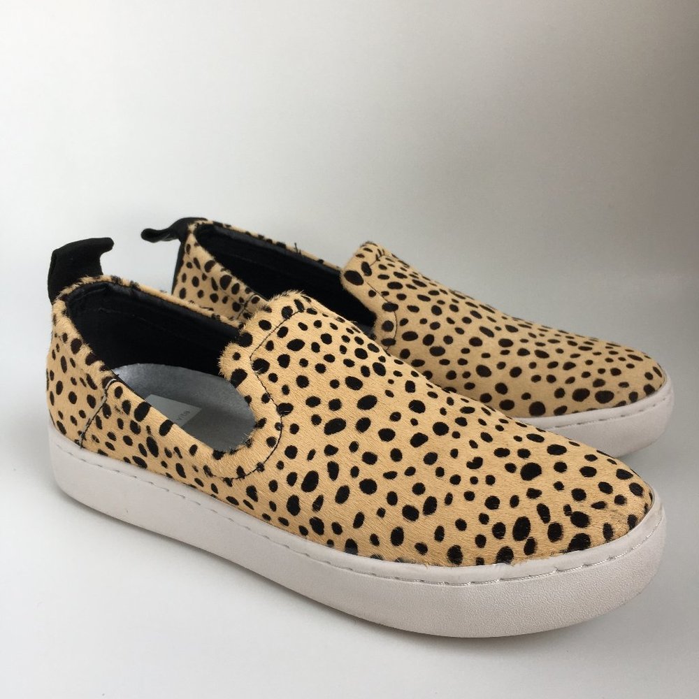 Dolce Vita Leopard Print Calf Hair Slip On Sneaker